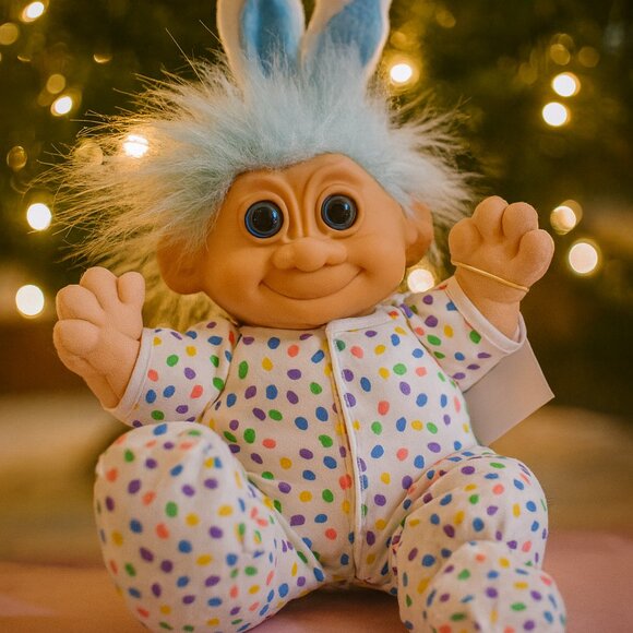 Russ Troll Kidz “Bugsy” Easter Bunny Troll Doll – Vintage Collectible Plush - Picture 1 of 8